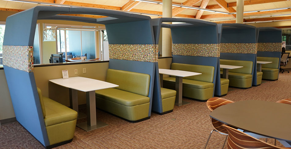 Study cubes in the Academic Learning Center on the Wisconsin Rapids Campus.