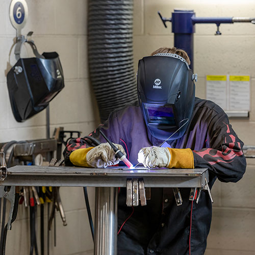 Stainless Steel Welding student in class.