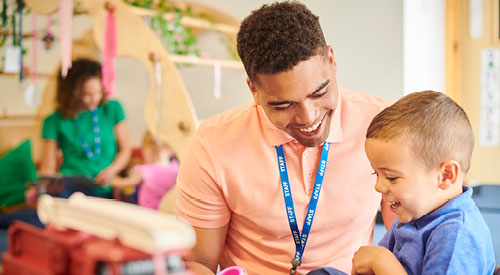 Early Childhood education teacher working with kids