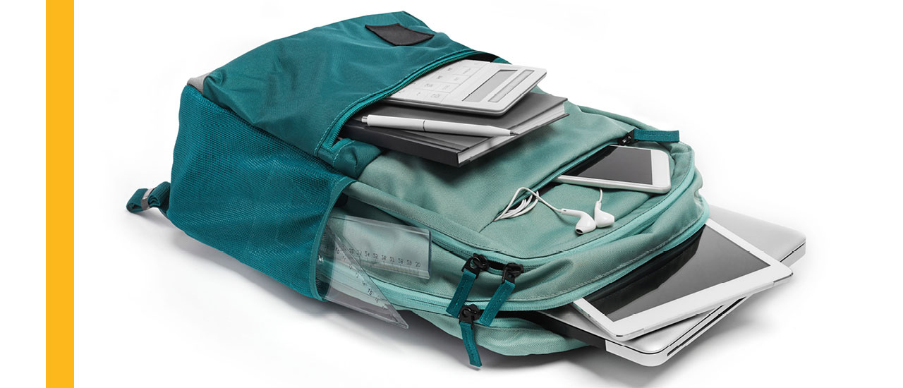 Backpack with supplies.