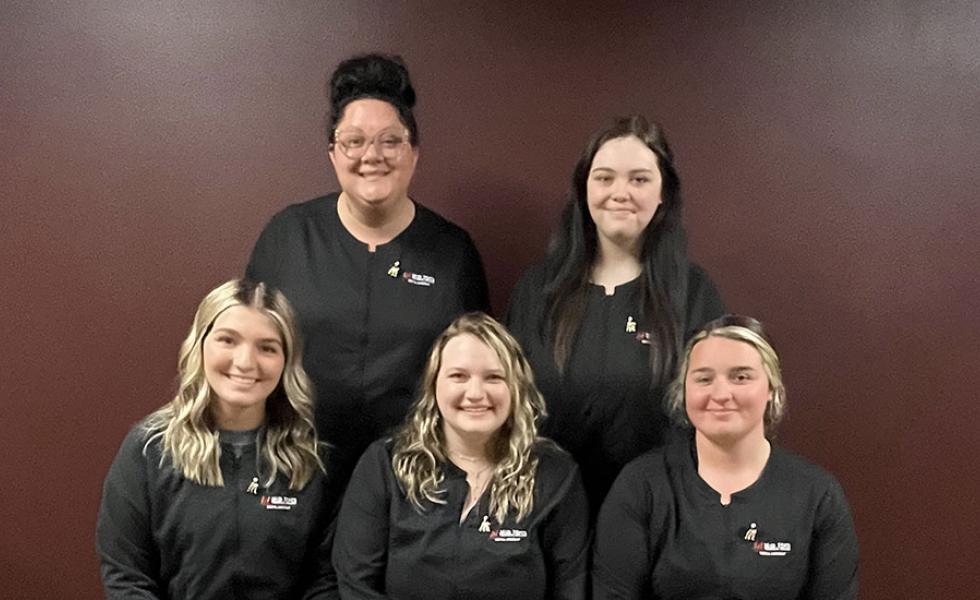 Mid-State Technical College’s first cohort of Dental Assistant program graduates. From left, front row: Addison Goodness, Jordyn Russell and Maci Curtin; Second row: Elizabeth Eades and Destiny Radzinski. 