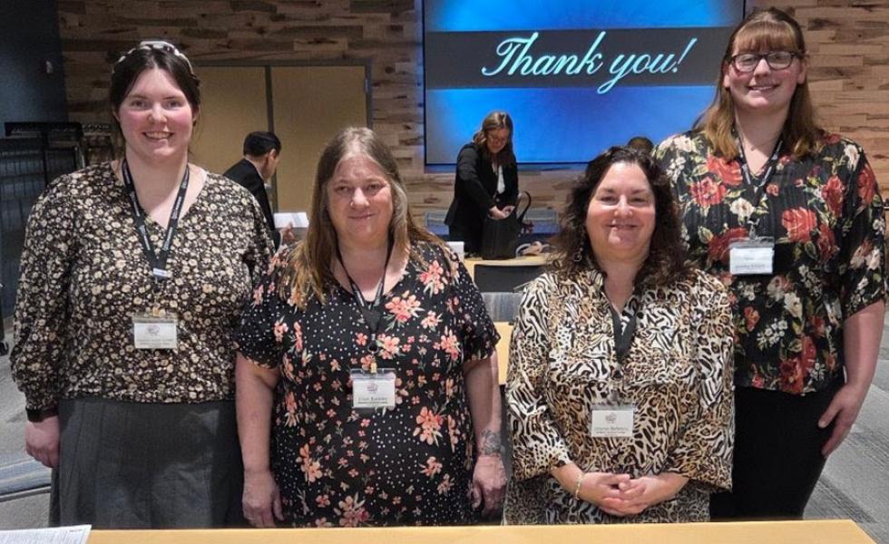 From left: Cyanne Kube-Smith, Ellyn Buckley, Sharon Behrens (BPA advisor) and Annika Kildahl.