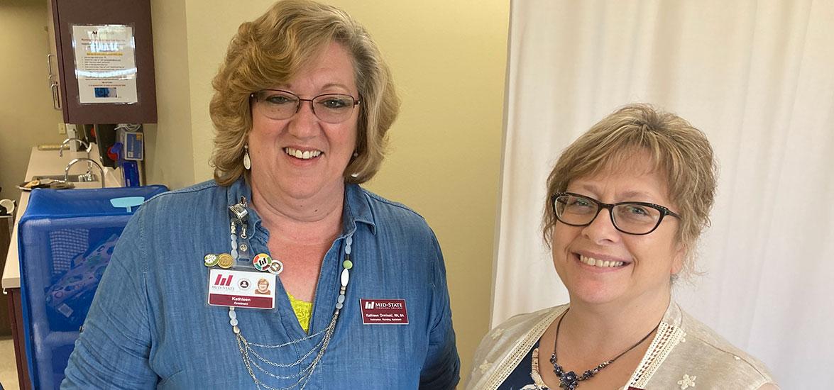 Mid-State Technical College’s two full-time Nursing Assistant instructors Kathleen Orminski (left) and Lisa Whitley (right).