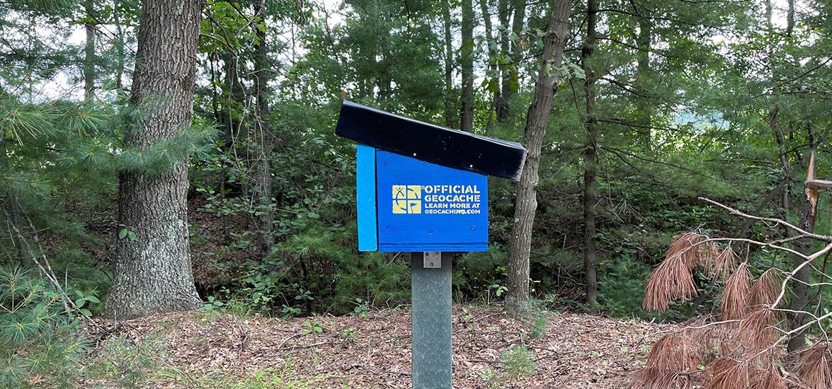 One of the 11 geocaches located on Mid-State Technical College’s Wisconsin Rapids Campus. The College maintains 27 total geocaches across its four campuses and is hosting an “event geocache” on Aug. 29.