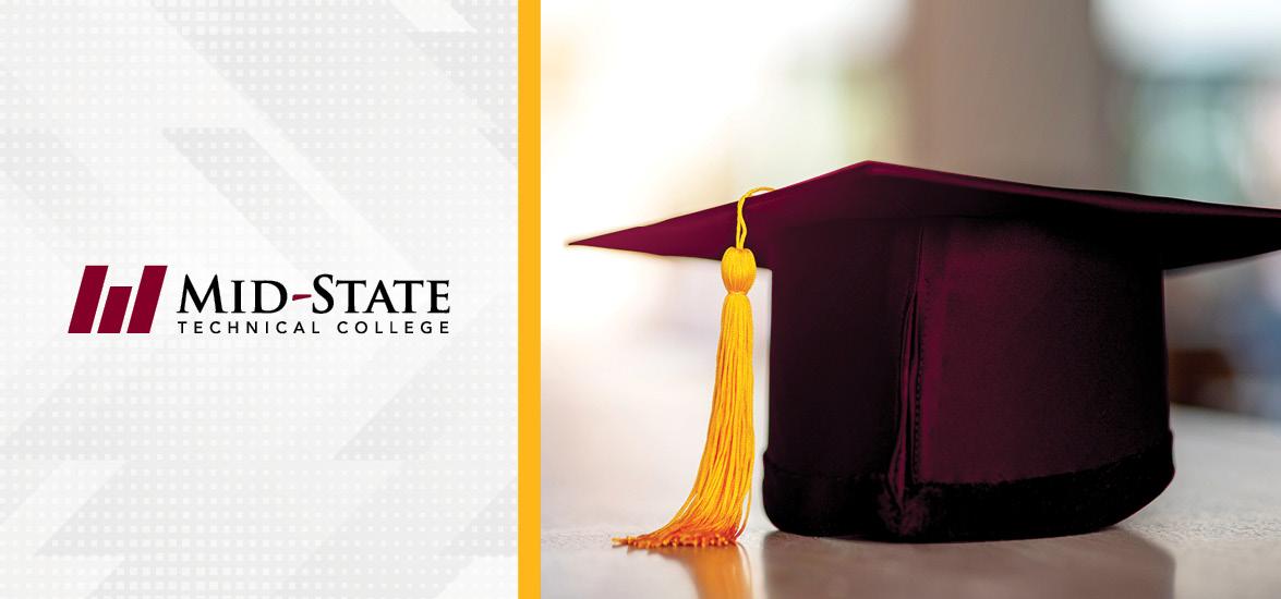 Mid-State logo with maroon graduation cap.