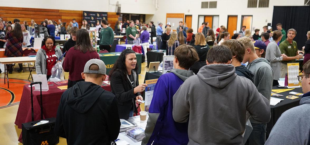 Post-secondary resource representatives and attendees at a previous Wisconsin Education Fair on Mid-State Technical College’s Wisconsin Rapids Campus. This year’s event is scheduled for Tuesday, Sept. 24.