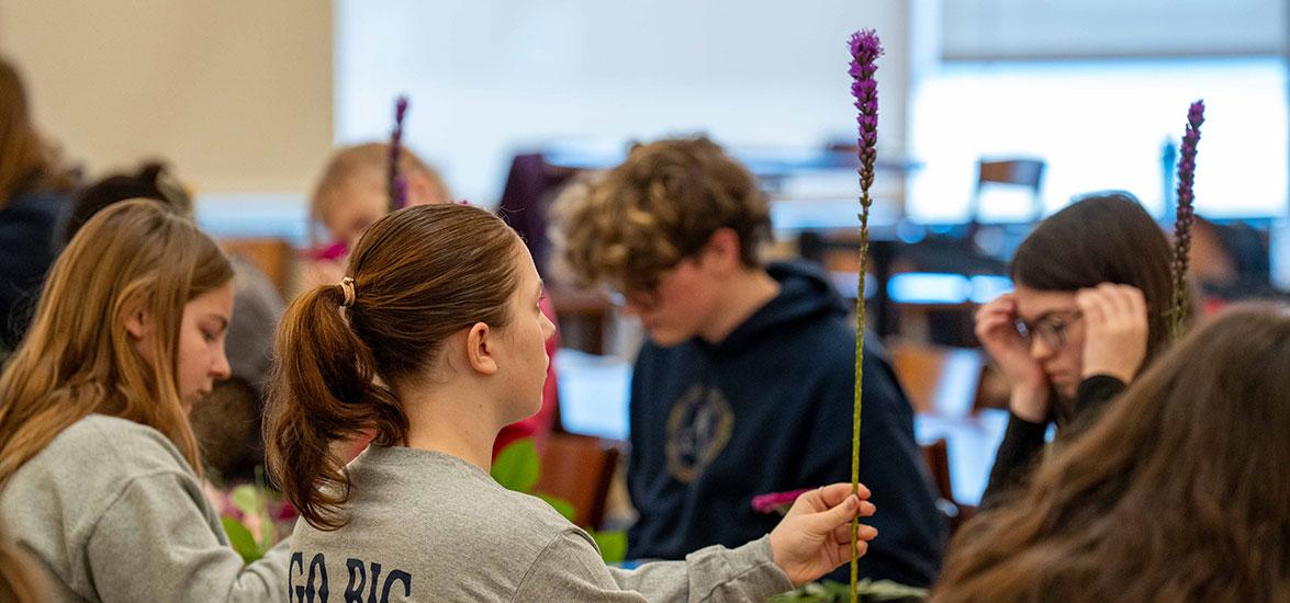 High school students participate in the floriculture contest at the FFA Career Development Events competition at Mid-State Technical College’s Wisconsin Rapids Campus on March 18, 2025.