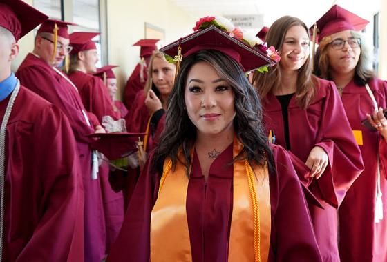 Mid-State Technical College graduates gather before the College’s spring 2024 commencement ceremony on the Wisconsin Rapids Campus. This year’s fall ceremony will be held on Saturday, Dec. 14. 