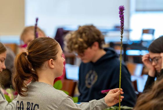 High school students participate in the floriculture contest at the FFA Career Development Events competition at Mid-State Technical College’s Wisconsin Rapids Campus on March 18, 2025.